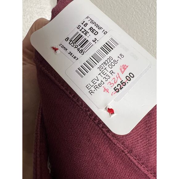 Eleventy Men’s Red Slim Fit 5-Pocket Pants Size 33 - Picture 10 of 11